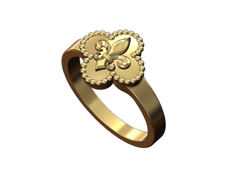 Fleur de lis Quatre foil clover band 3D print model