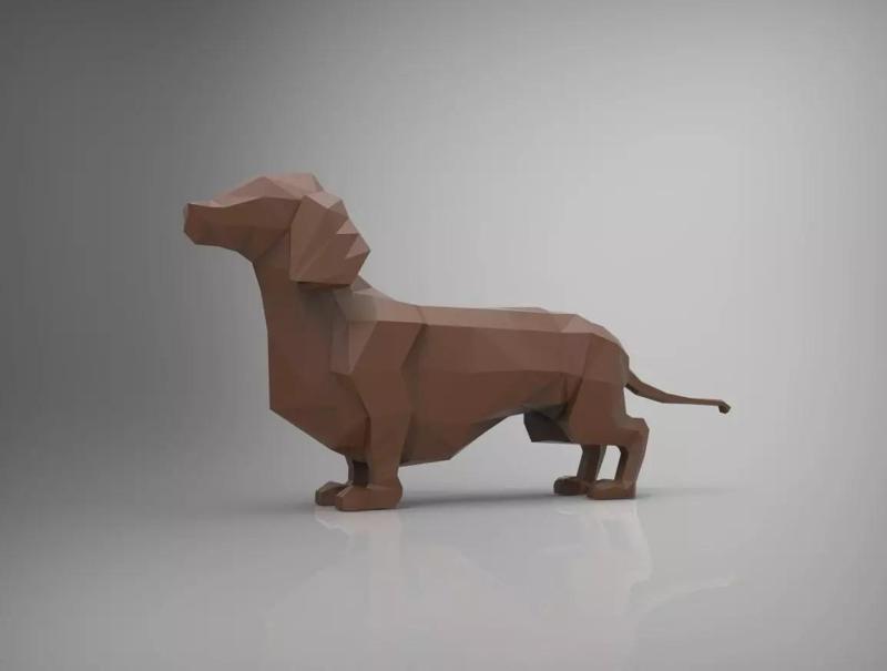 Low poly dog dachshund