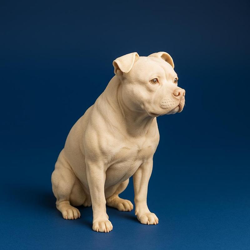 Staffordshire Bull Terrier 3D Printable Model - Realistic Dog Sculpture STL