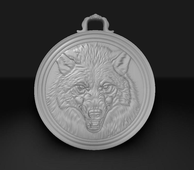 wolf medalion
