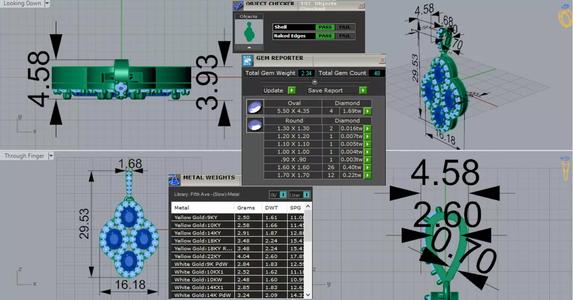 White Gold stl 3dm Pendant with Sapphire and Diamond jp0305