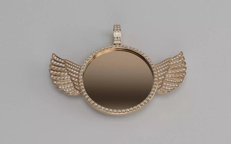 Winged Picture Pendant v2 - 45mm