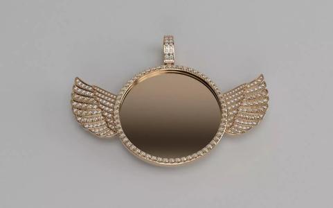 Winged Picture Pendant v2 - 45mm