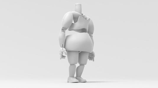 3D Model of large woman body for 3D print