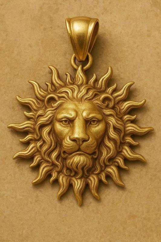 Golden Lion Sun Pendant