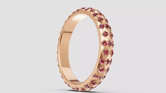 Faceted Diamond Ring