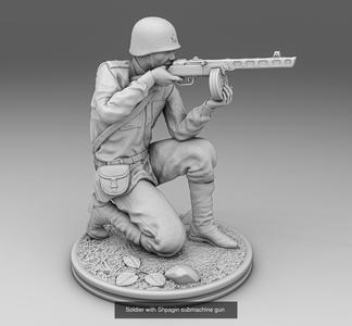 Soldier with Shpagin submachine gun