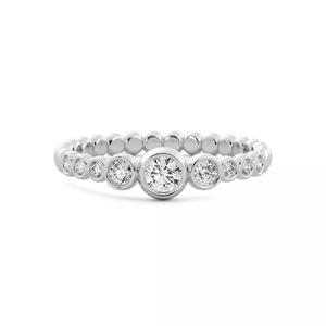 Round Diamond Bezel Bubble Band Wedding Ring With Rendering