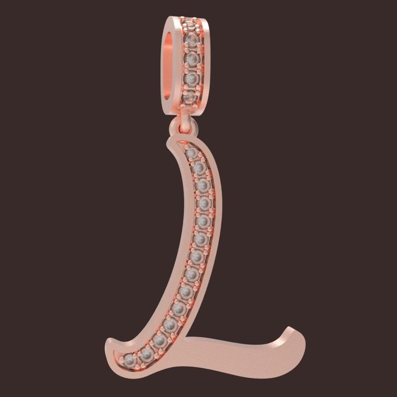INITIAL "L" DIAMOND PENDANT