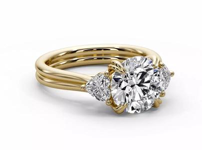 Round stone engagement ring