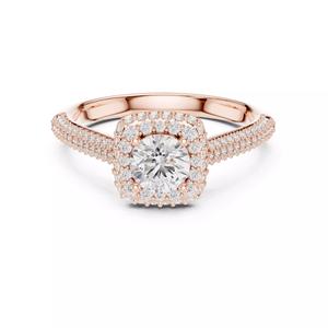Round Cut Halo and Hidden Halo Diamond Woman Ring 3DM STL Video
