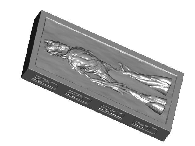 Carbonite Encased Groot w/ Optional Control Panels and 2 Stands