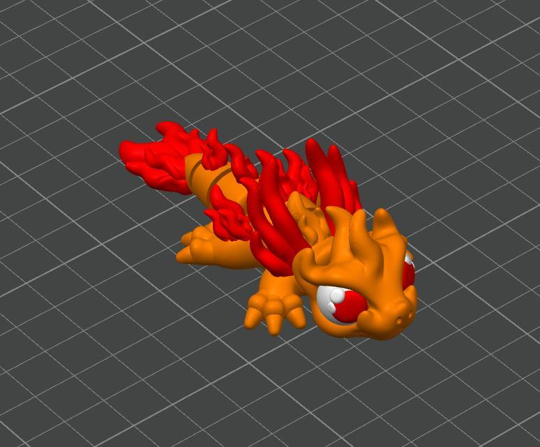 3D Tiny's Mini Fire Dragon Articulated