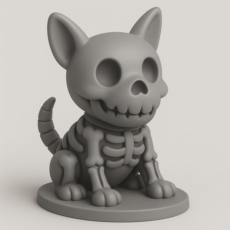 Skeleton Dog STL – Cute Spooky Pet 3D Print Model – Halloween Puppy Figurine
