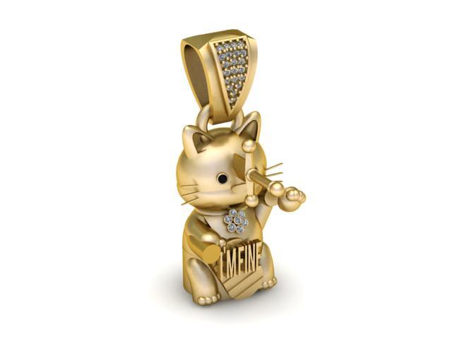 Gold Teddy Bear Dog Pendant