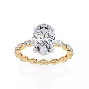 Printable 3D jewelry model of Solitaire Lady Ring with Diamond