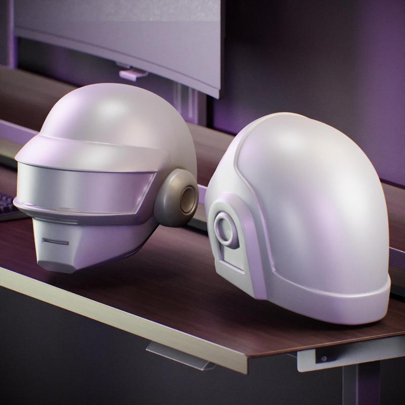 Decorative DaftPunk Hollow Helmets - Daft Punk Hollow Helmets x 2 - TB3 - GM08 - Hollow Helmets Pack 2