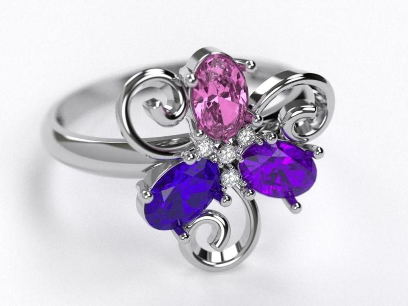 Ring sapphire flower