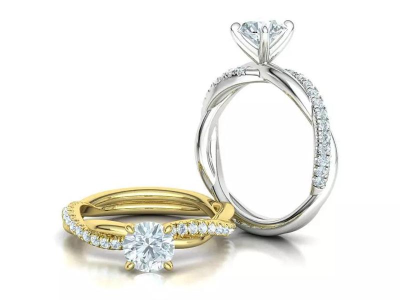 Petite Classic Engagement ring 1CT stone French Pave setting