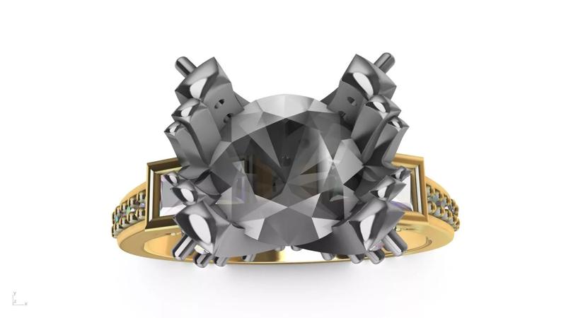 Princess Accent diamonds Ring