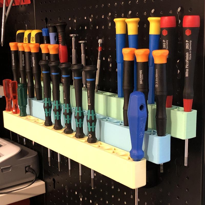 Pegboard screwdriver organiser