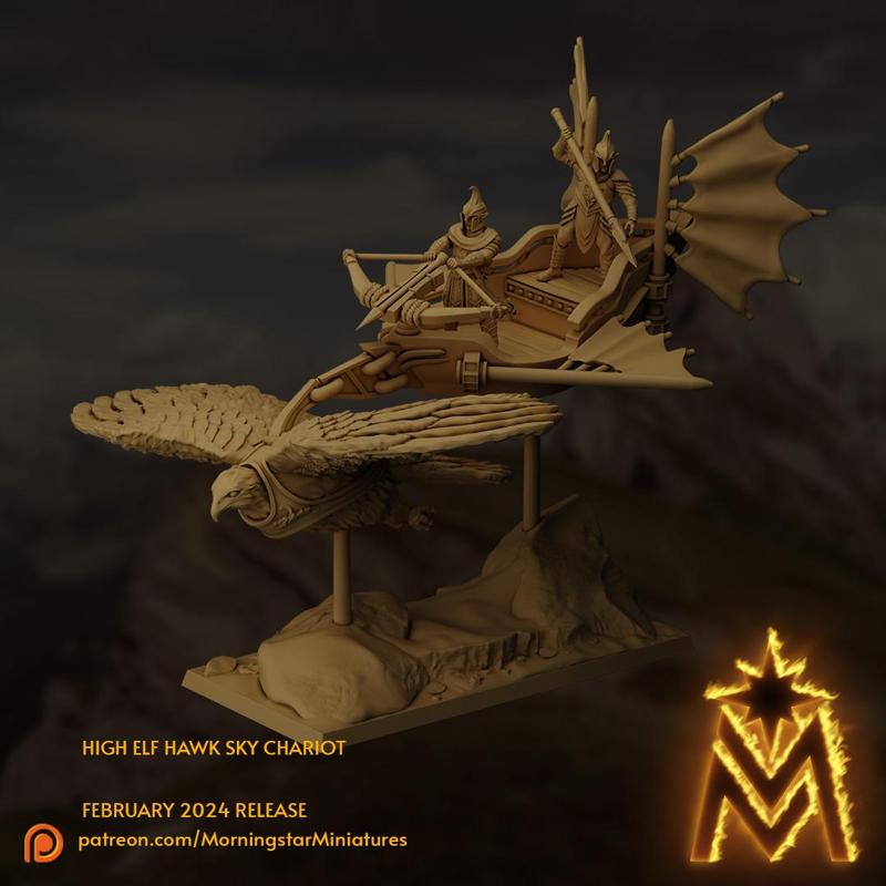 High Elf Hawk Sky Chariot | 32mm Presupported Miniatures