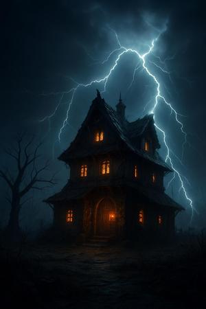 Haunted Witcher’s House in a Thunderstorm