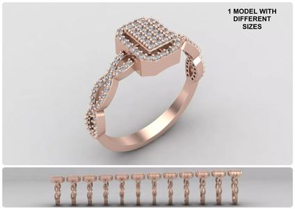 Pack of Emerald baguette rings 52-MWC