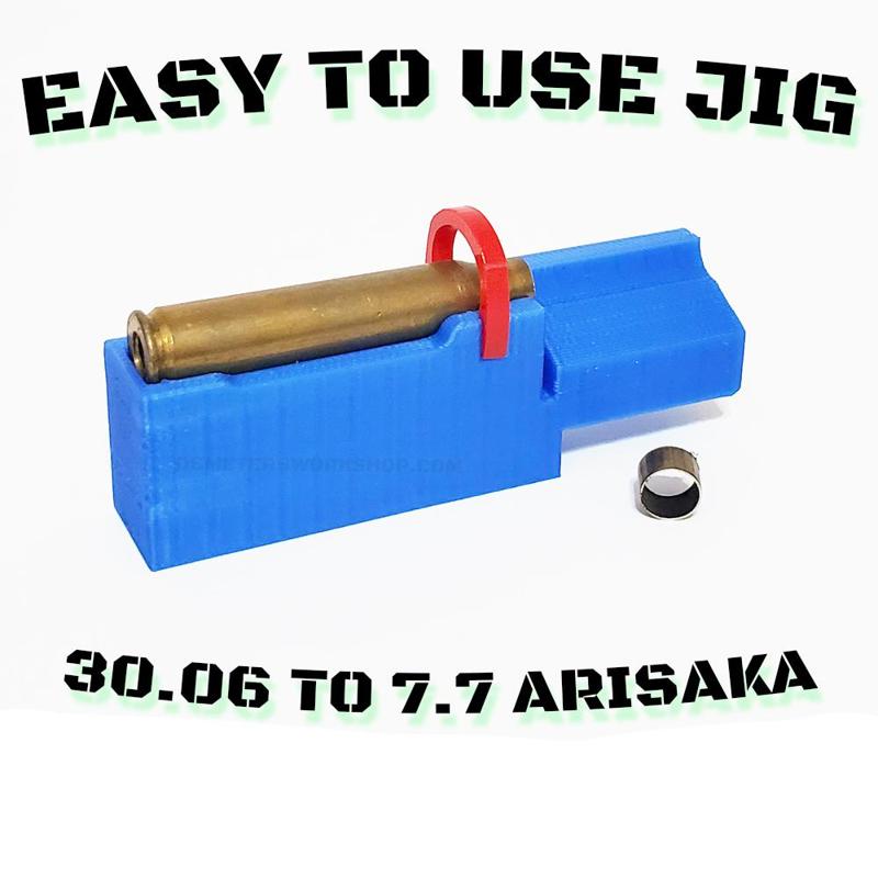 30.06 to 7.7 Arisaka Brass Trimming Jig for 2'' Chop Saw - Demeters Workshop