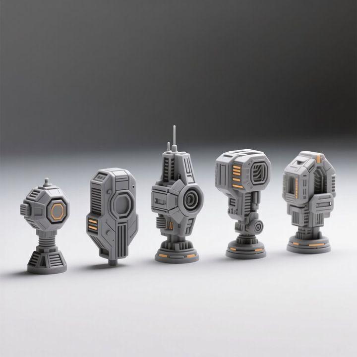 Sci-Fi Turret Set