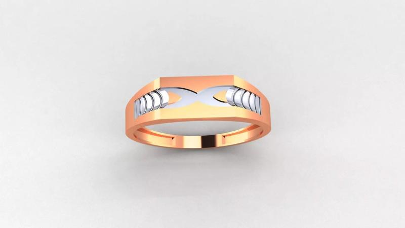Plain Gold Light weight minimalist Mens Band Ring 3dm stl