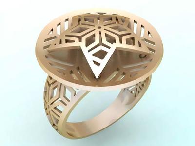 Mesh flower ring - Italian rings - Womens Rings - N6655