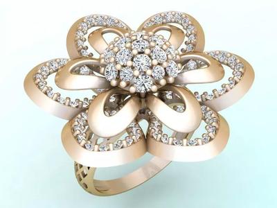 Mesh flower ring - Italian rings - Womens Rings - N6821