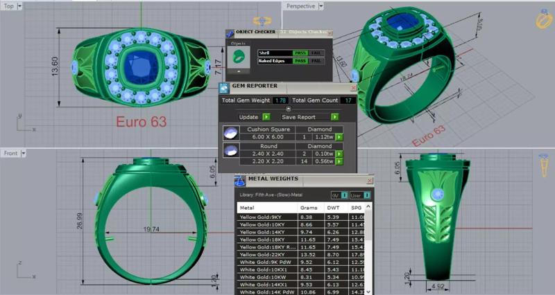 Mens Two-Tone Diamond stl 3dm Ring Classic Design Model mr0263