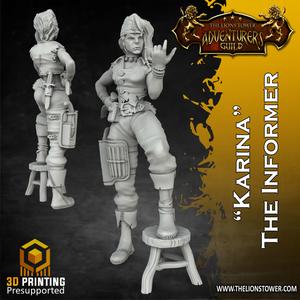 Karina the Informer (32mm scale, Pre-supported Miniature)