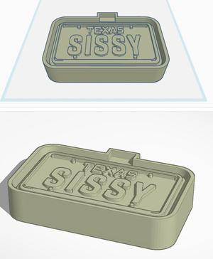 Sissy Texas plate