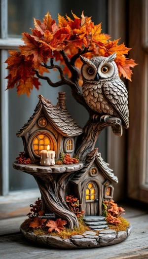 Enchanted Owl House - Fantasy 3D Model