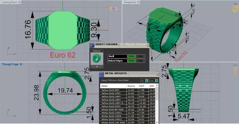 Men Two-Tone Gold Rolex stl 3dm Ring Model mr0262
