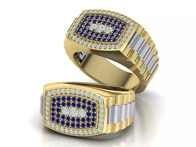 Men Signet ring Cushion Top form 3dmodel
