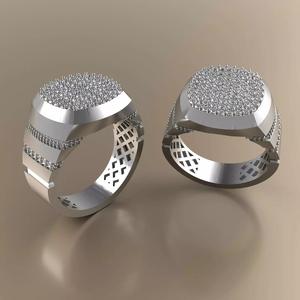men square diamond gem white ring