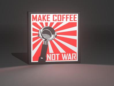 Make Coffee Not War Lightbox Lamp Led