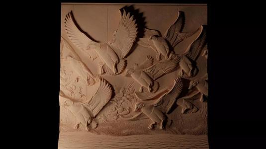 Mallard Flock CNC 3d Print High Relief Sand Casting