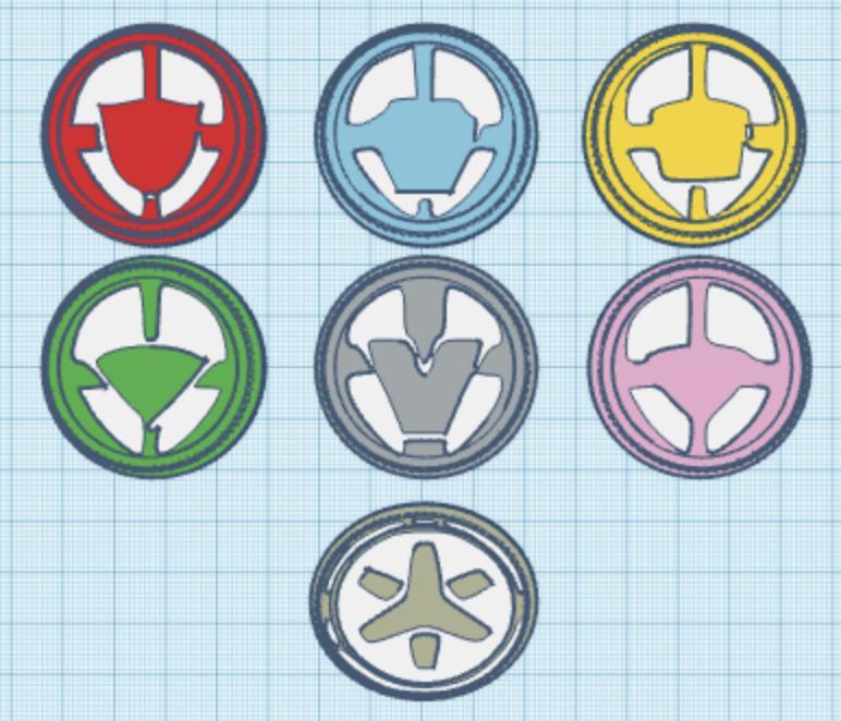 Power Rangers Lightspeed Rescue/Kyuukyuu Sentai GoGoV Helmet Power Coins