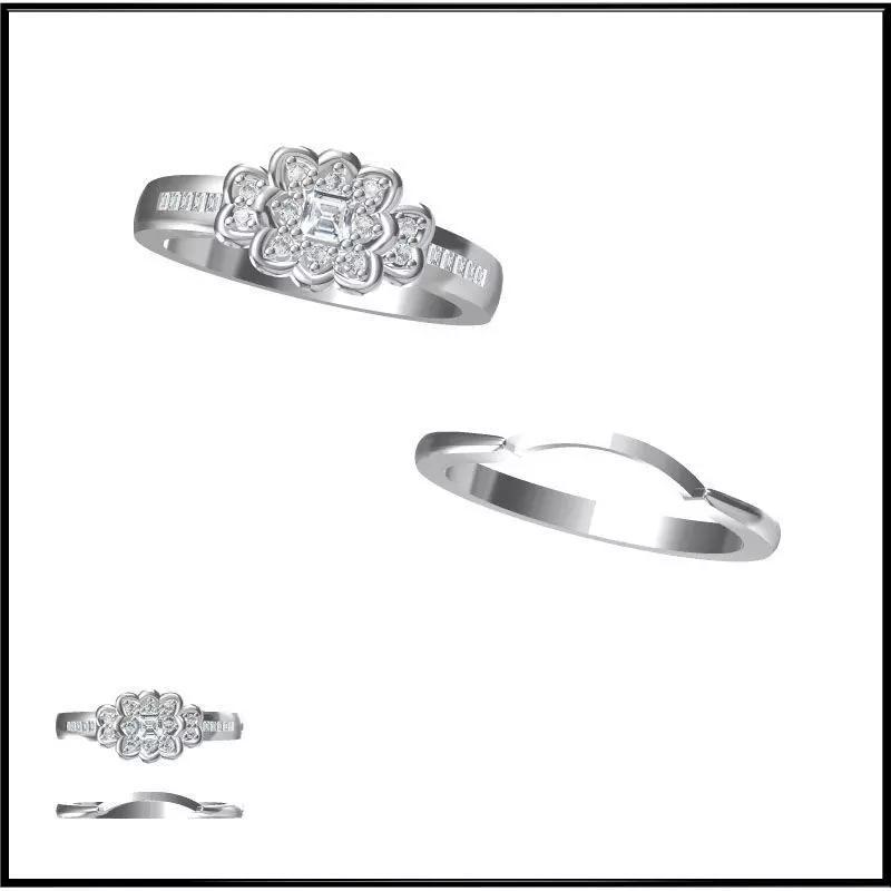 JCD Format Minimalist bridal set rings cad cam jewelry design