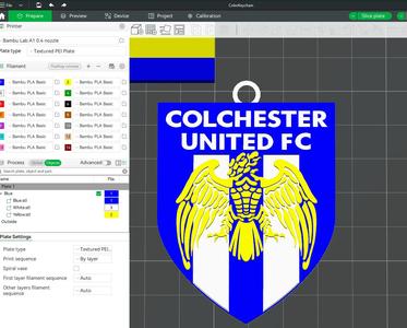 EFL League Two Colchester United Keychain Shield color printable and renderable