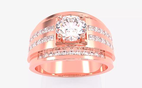 Mens Solitaire Ring 3dm stl renders details