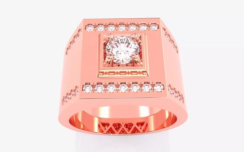 Mens Solitaire Ring 3dm stl renders details