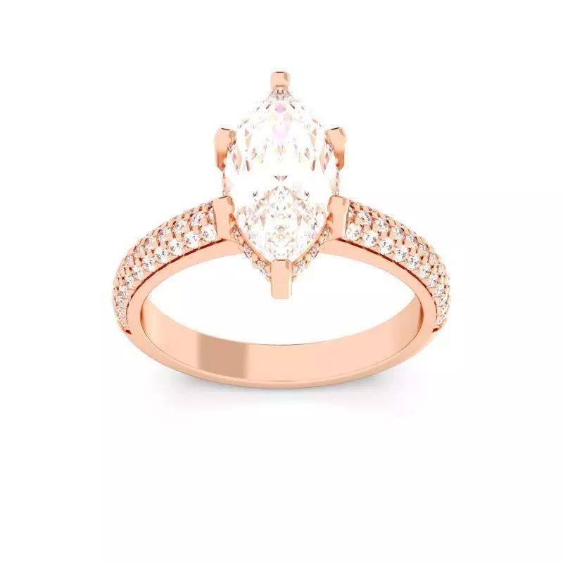 Marquis Cut Hidden Halo Engagement Ring