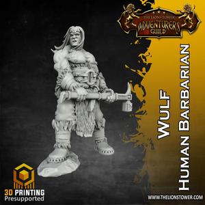 Heroes of The Dale - Wulf, Human Barbarian (32mm scale, Pre-supported Miniature)
