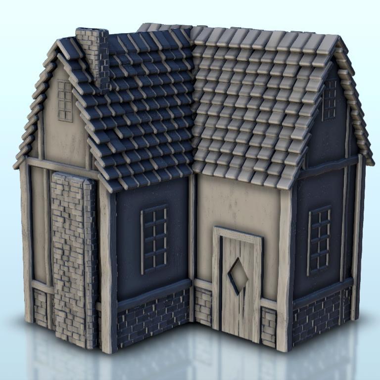 Medieval house with chimney 8 - Middle Ages Dark Age Medieval terrain